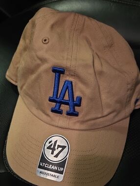 '47  NEW Authentic MLB  Los Angeles Dodgers Tan Cap with Blue Embroidered Logo